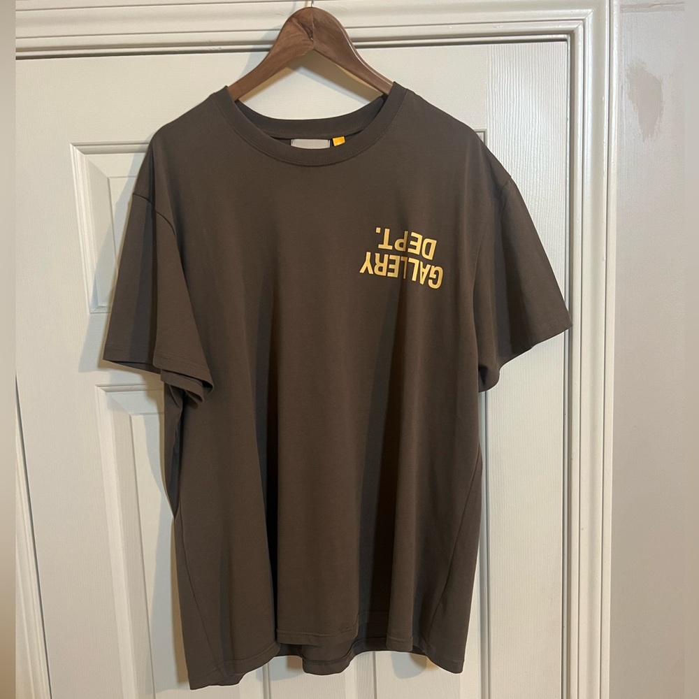 Gallery Dept Brown Tee with Yellow Logo